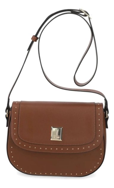 CARTERA BANDOLERA MUJER VIZZANO CAMEL CON DETALLES DE TACHAS - 1