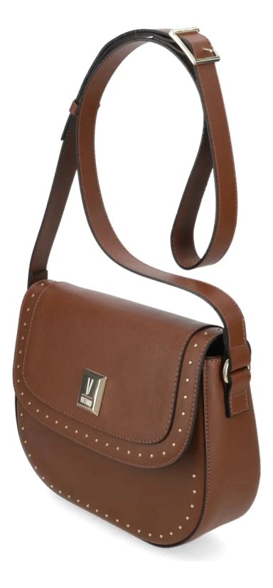 CARTERA BANDOLERA MUJER VIZZANO CAMEL CON DETALLES DE TACHAS - 2