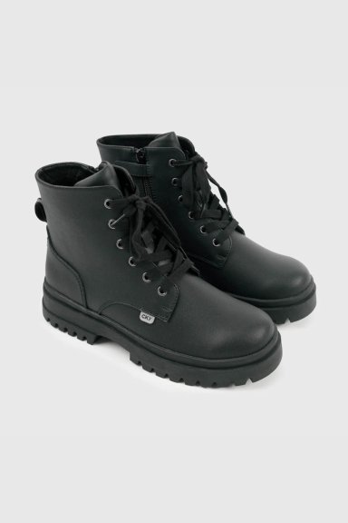BOTIN ESCOLAR NEGRO CON PLATAFORMA Y CORDONES NIÑA 34 AL 41 - 1