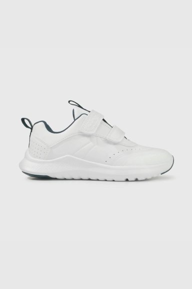 ZAPATILLAS COLLOKY ESCOLAR BLANCA DOBLE VELCRO Y DETALLES AZULES NIÑO - 2