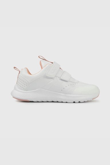 ZAPATILLAS COLLOKY ESCOLAR BLANCA DOBLE VELCRO Y DETALLES ROSADOS NIÑA - 2