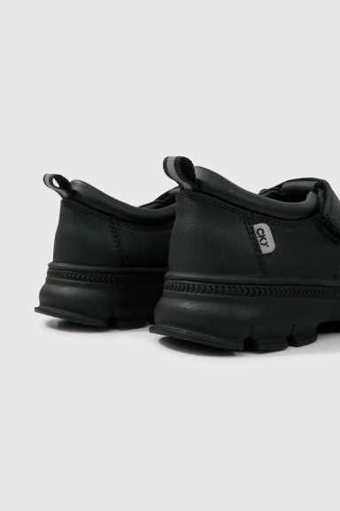 ZAPATOS ESCOLARES REINAS NEGROS CUERO VELCRO - 5