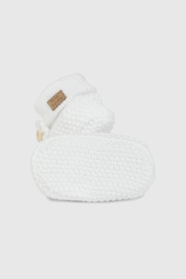 PANTUFLA BLANCA TEJIDA APLICACION FLOR 19020310V26 - 3