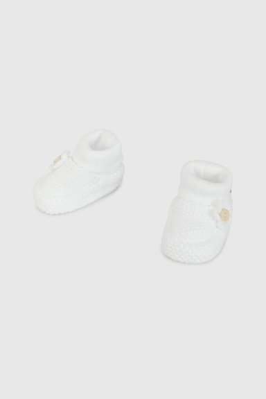 PANTUFLA BLANCA TEJIDA APLICACION FLOR 19020310V26 - 4