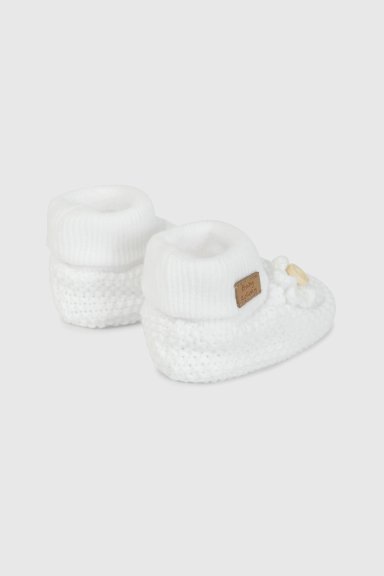 PANTUFLA BLANCA TEJIDA APLICACION FLOR 19020310V26 - 5