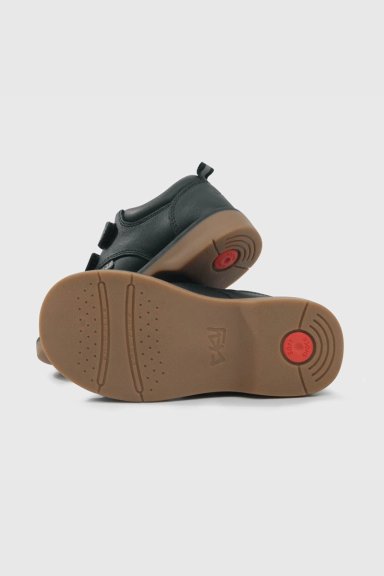 ZAPATO ESCOLAR CLASICO DE CUERO NEGRO CON VELCROS - 3