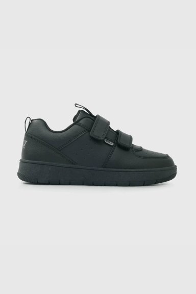 ZAPATO ESCOLAR DE CUERO Y ECOCUERO NEGRO CON VELCRO - 2