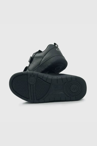ZAPATO ESCOLAR DE CUERO Y ECOCUERO NEGRO CON VELCRO - 3