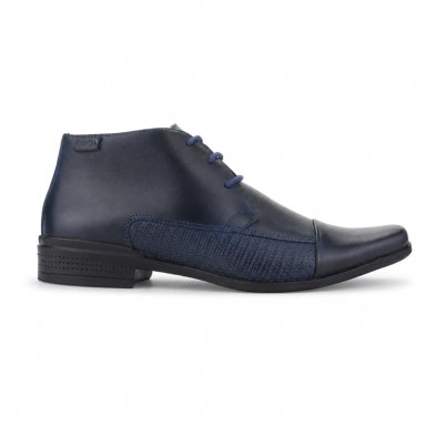 BOTIN FERRACINI HOMBRE FRANKFURT 4363 AZUL FORMAL - 1