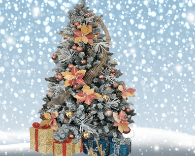 ÁRBOL DE NAVIDAD NEVADO 1,8 M CON ADORNOS COLOR PALOROSA - 1