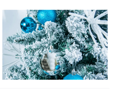 ÁRBOL DE NAVIDAD NEVADO 1,8 M, CON ADORNOS COLOR AZUL - 3