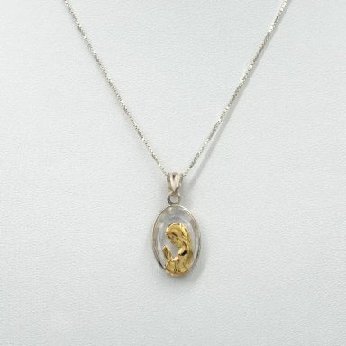 CONJUNTO VIRGEN NIÑA OVALADA PLATA 925 - 1