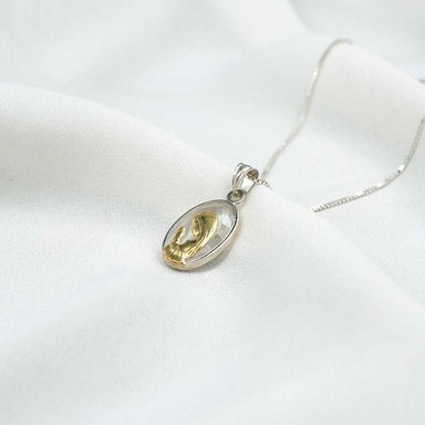 CONJUNTO VIRGEN NIÑA OVALADA PLATA 925 - 2