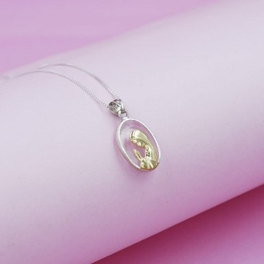 CONJUNTO VIRGEN NIÑA OVALADA PLATA 925 - 3