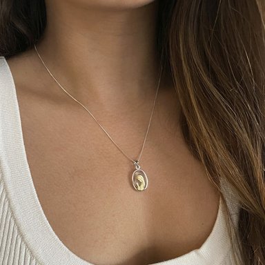 CONJUNTO VIRGEN NIÑA OVALADA PLATA 925 - 4
