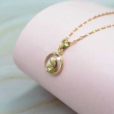 CONJUNTO VIRGEN NIÑA 12MM ORO 18K CRISTAL - 2