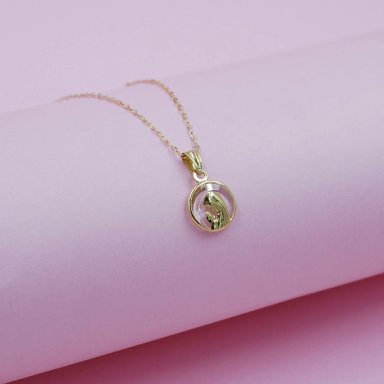 CONJUNTO VIRGEN NIÑA 12MM ORO 18K CRISTAL - 3