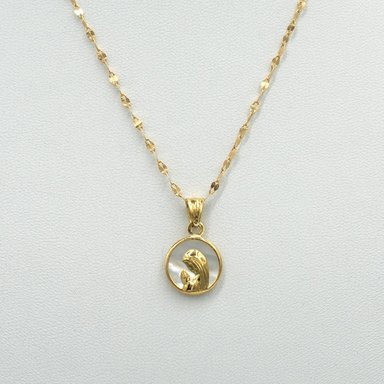 Conjunto Virgen Niña 12mm Oro 18k Nacar - 40cm - 1
