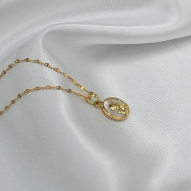 Conjunto Virgen Niña 12mm Oro 18k Nacar - 40cm - 2