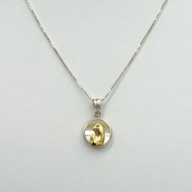 CONJUNTO ELLA JOYAS PLATA VIRGEN NIÑA 12MM DUBLEE NACAR - 1
