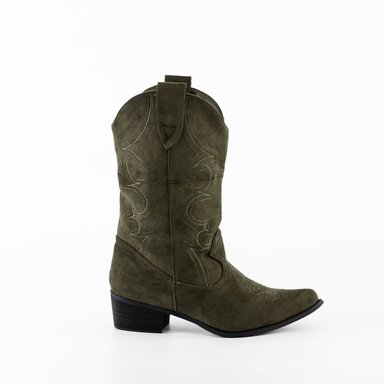 BOTAS MUJER MAILEA VAQUERA GAMUZA COSTURA SIMPLE MORO CCBO364CYM019 - 1