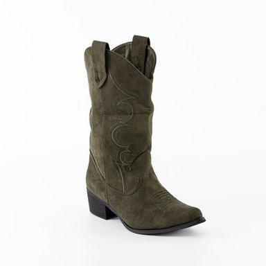 BOTAS MUJER MAILEA VAQUERA GAMUZA COSTURA SIMPLE MORO CCBO364CYM019 - 2
