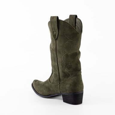 BOTAS MUJER MAILEA VAQUERA GAMUZA COSTURA SIMPLE MORO CCBO364CYM019 - 3