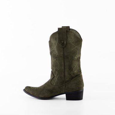 BOTAS MUJER MAILEA VAQUERA GAMUZA COSTURA SIMPLE MORO CCBO364CYM019 - 4