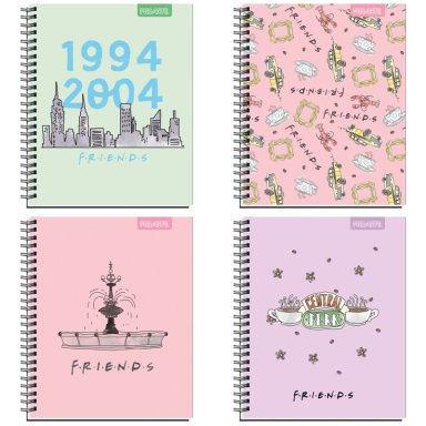 PACK X 5 CUADERNOS UNIVERSITARIOS FOXLIMITADA F*R*I*E*N*D*S 100 HOJAS 7MM MIX TAMAÑO A4 - 3