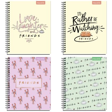 PACK X 5 CUADERNOS UNIVERSITARIOS FOXLIMITADA F*R*I*E*N*D*S 100 HOJAS 7MM MIX TAMAÑO A4 - 4