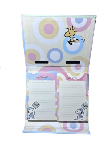 CAJA LUJO PREMIUM PAPER NOTAS ADHESIVAS SNOOPY PASTEL IMPORTANTE URGENTE - 1