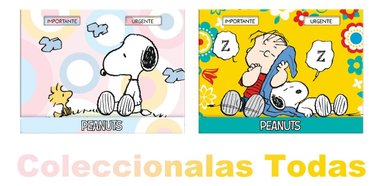 CAJA LUJO PREMIUM PAPER NOTAS ADHESIVAS SNOOPY PASTEL IMPORTANTE URGENTE - 4