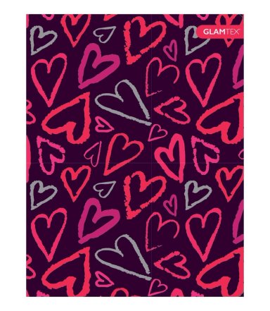 CUADERNO GLAMTEX UNIVESITARIO TAPA EXTRA DURA 100H 7MM CORAZONES 6U - 4