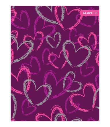 CUADERNO GLAMTEX UNIVESITARIO TAPA EXTRA DURA 100H 7MM CORAZONES 6U - 6