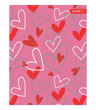 CUADERNO GLAMTEX UNIVESITARIO TAPA EXTRA DURA 100H 7MM CORAZONES 6U - 7