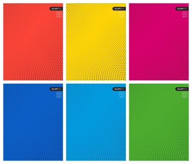 CUADERNO GLAMTEX TAPA EXTRA DURA 100 HOJAS CUADRICULADO 7MM 6U - 1