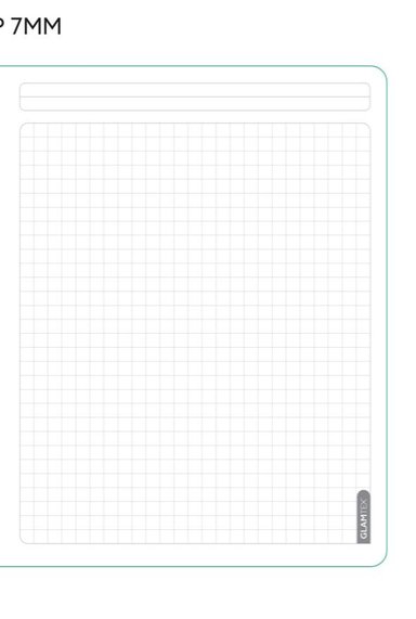 CUADERNO GLAMTEX TAPA EXTRA DURA 100 HOJAS CUADRICULADO 7MM 6U - 9