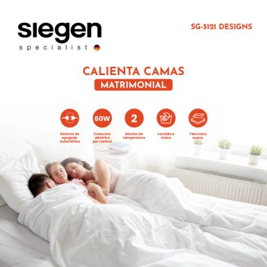 CALIENTA CAMA SIEGEN SG-5121D2 2 PLAZAS (150 X 140 CMS) - 5