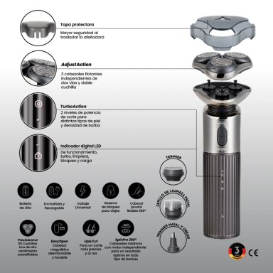 AFEITADORA SG-7240, 4 EN 1, TURBO ACT, 3 CABEZALES FLOTANTES - 6