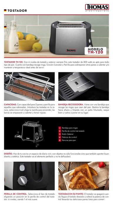 TOSTADOR THOMAS TH-120 2 PANES - 10