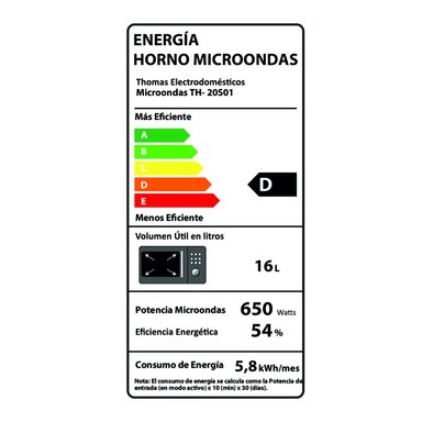 MICROONDAS THOMAS TH-20S01 MANUAL 20 LITROS - 3
