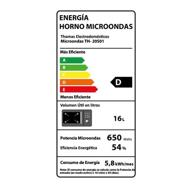 MICROONDAS THOMAS TH-20S01 MANUAL 20 LITROS - 10