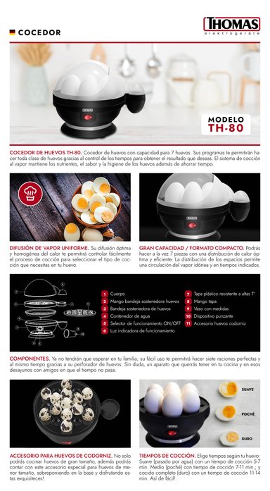 COCEDOR DE HUEVOS TH-80 7 HUEVOS - 9