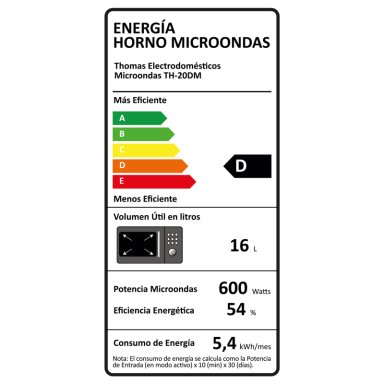 MICROONDAS THOMAS TH-20DM DIGITAL 20 LITROS - 9