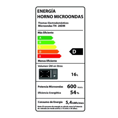 MICROONDAS THOMAS TH-20DM DIGITAL 20 LITROS - 6