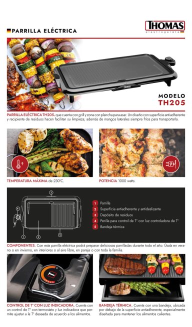 PARRILLA ELE CTRICA THOMAS TH-205 2000W - 9