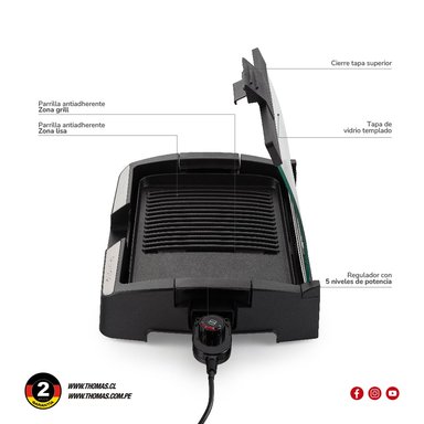 PARRILLA THOMAS ELÉCTRICA TH-224 1650W - 7