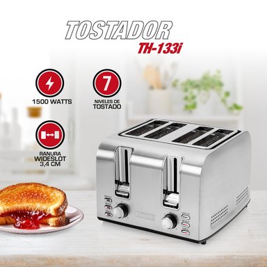 TOSTADOR 4 REBANADAS ACERO INX TH-133I - 3