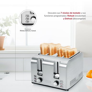 TOSTADOR 4 REBANADAS ACERO INX TH-133I - 5