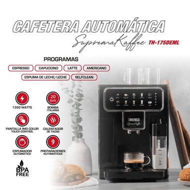 CAFETERA AUTOMATICA SUPREMAKAFFEE TH-175DEML - 3